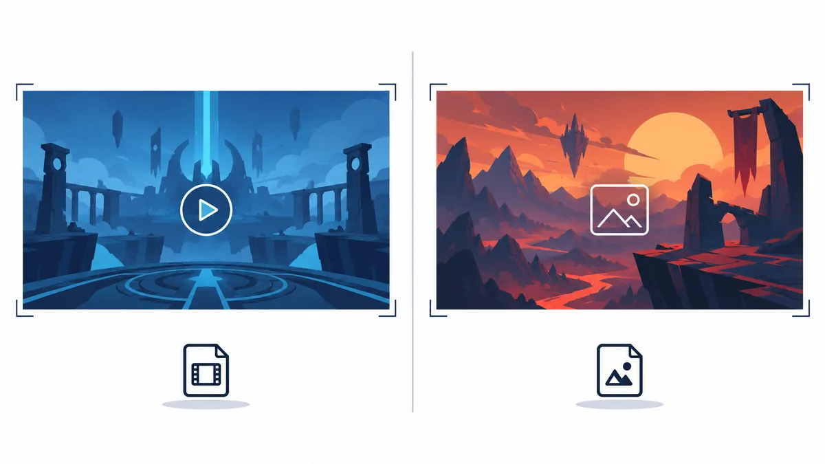 Editorial comparison of video and still-image input for a Dota 2 background changer